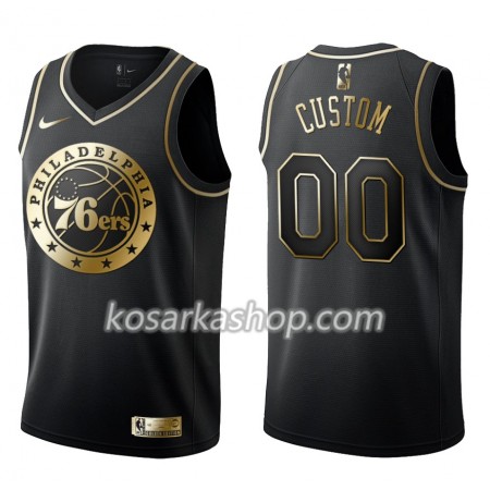 Dres Philadelphia 76ers Prilagođeni Nike Crna Golden Edition Swingman